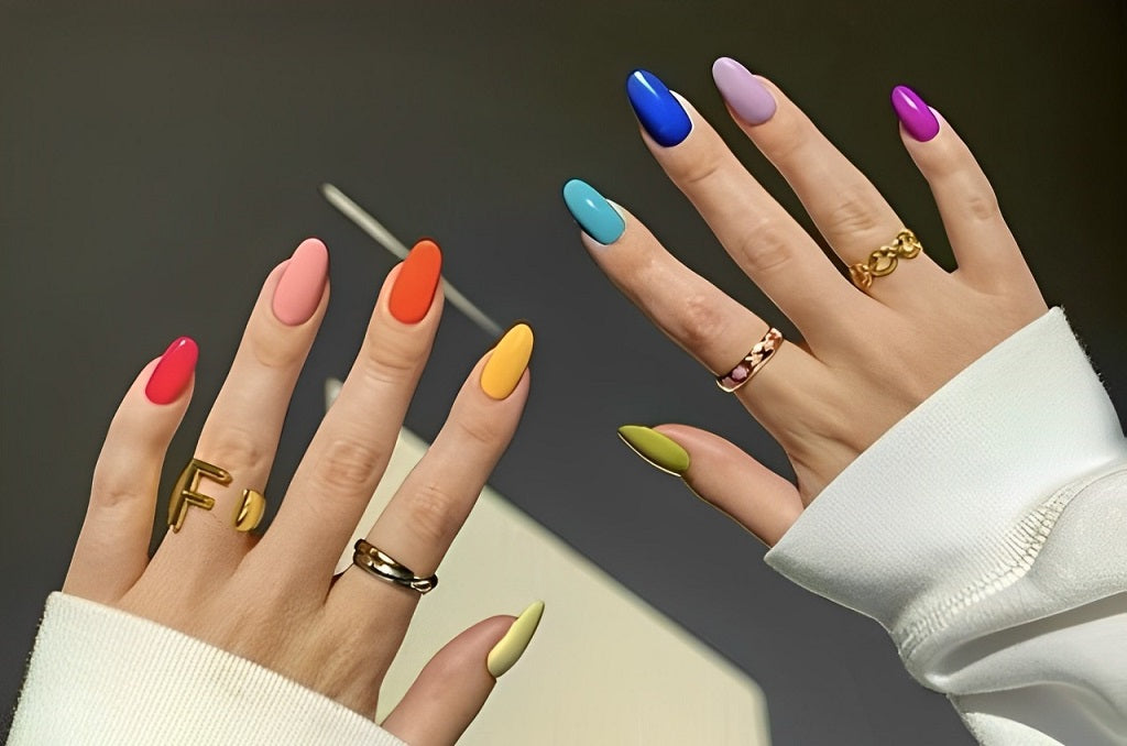 Colorful Skittle Nail Ideas