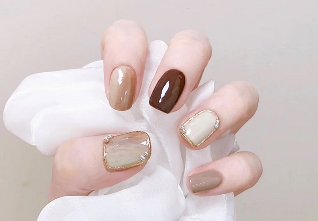 Milk Tea Nails Ideas