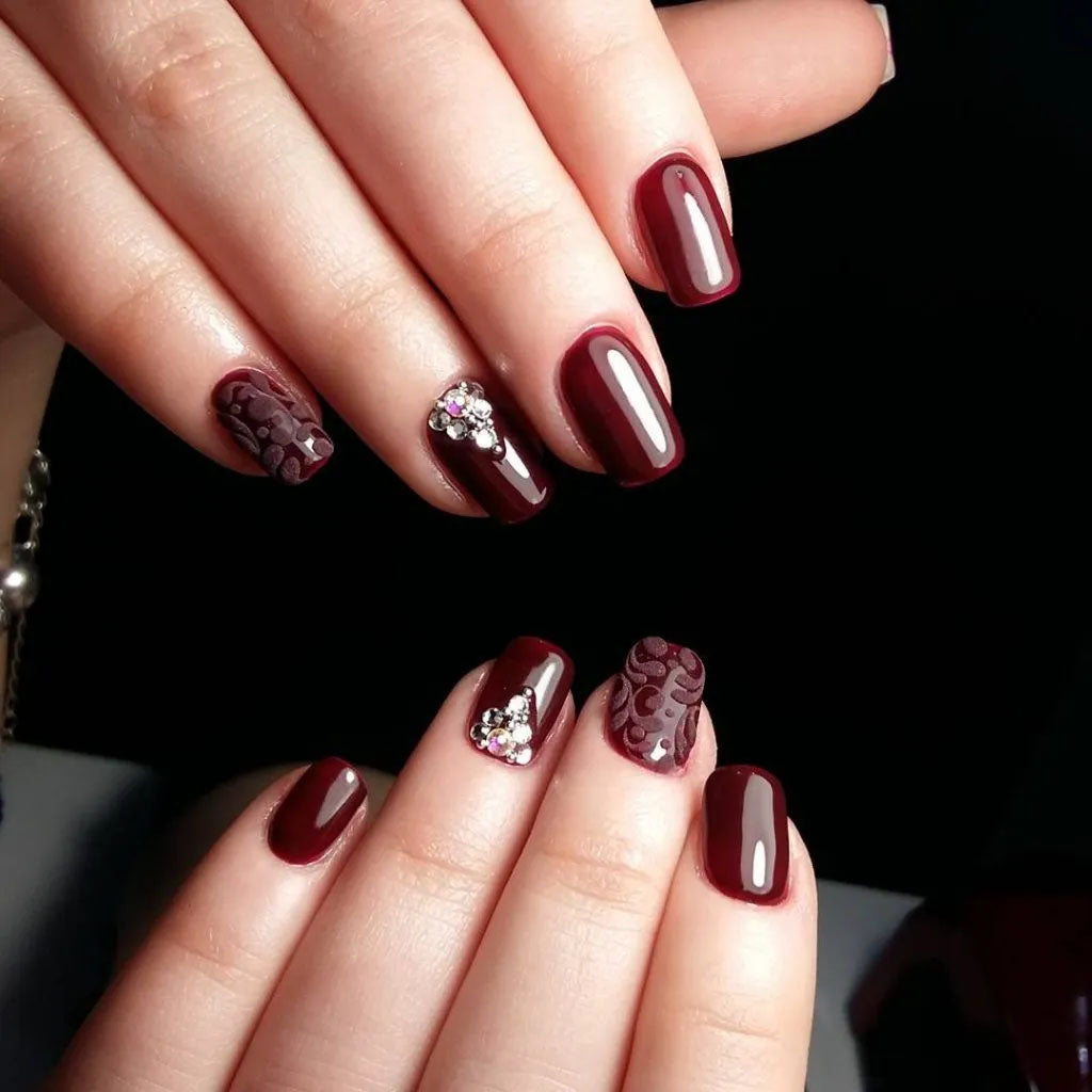 Burgundy Wine Cream Gel & Nail Lacquer Combo - CY02 Red River