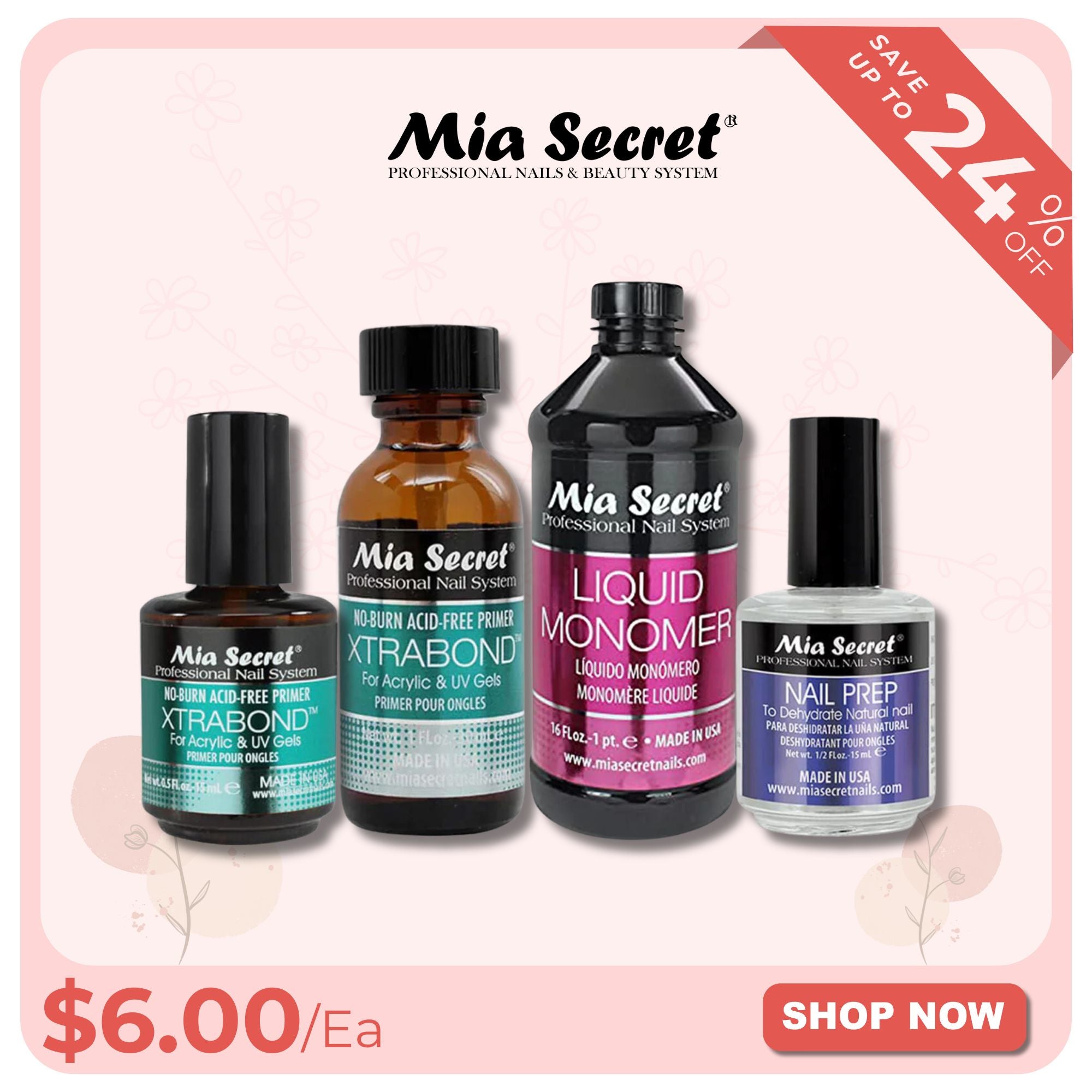 Mia Secret Liquid Monomer Ema & Nail Preps