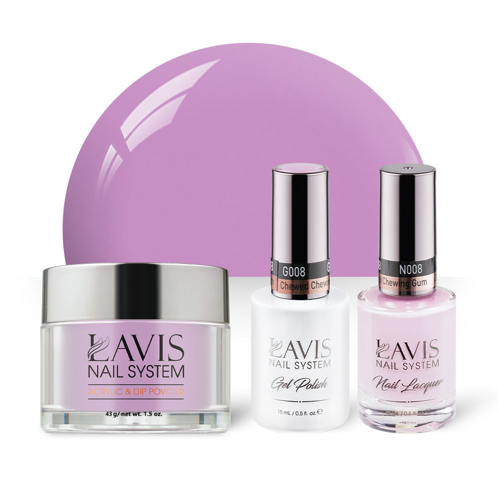 LAVIS 3 in 1 - 008 Chewed Chewing Gum - Acrylic & Dip Powder, Gel & Lacquer