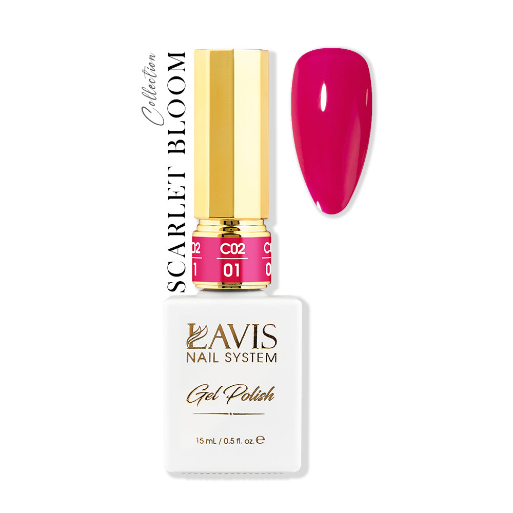 LAVIS C02 - 01 - Gel Polish 0.5 oz - Scarlet Bloom Collection