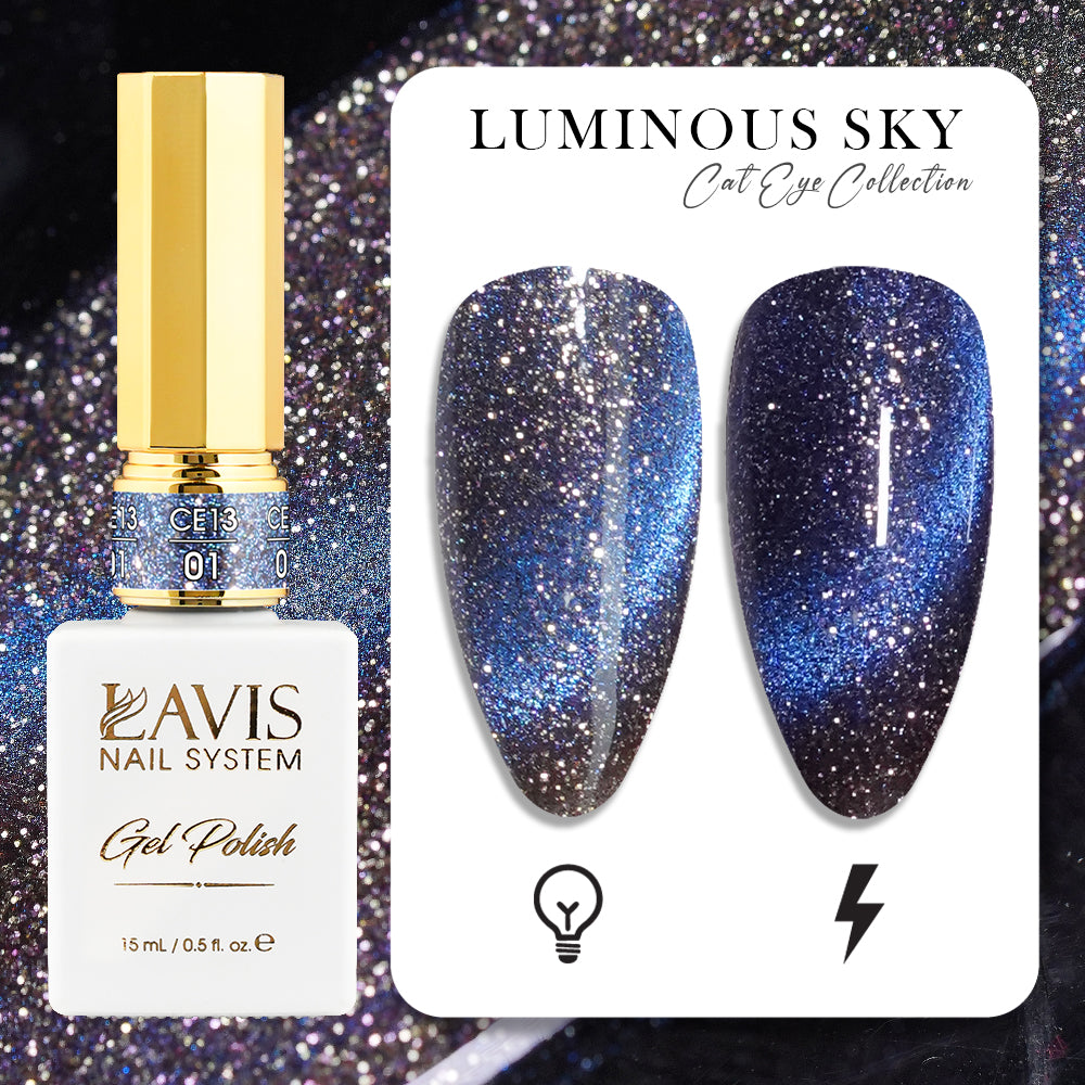 LAVIS Cat Eyes CE13 - 01 - Gel Polish 0.5 oz - Luminous Sky Collection