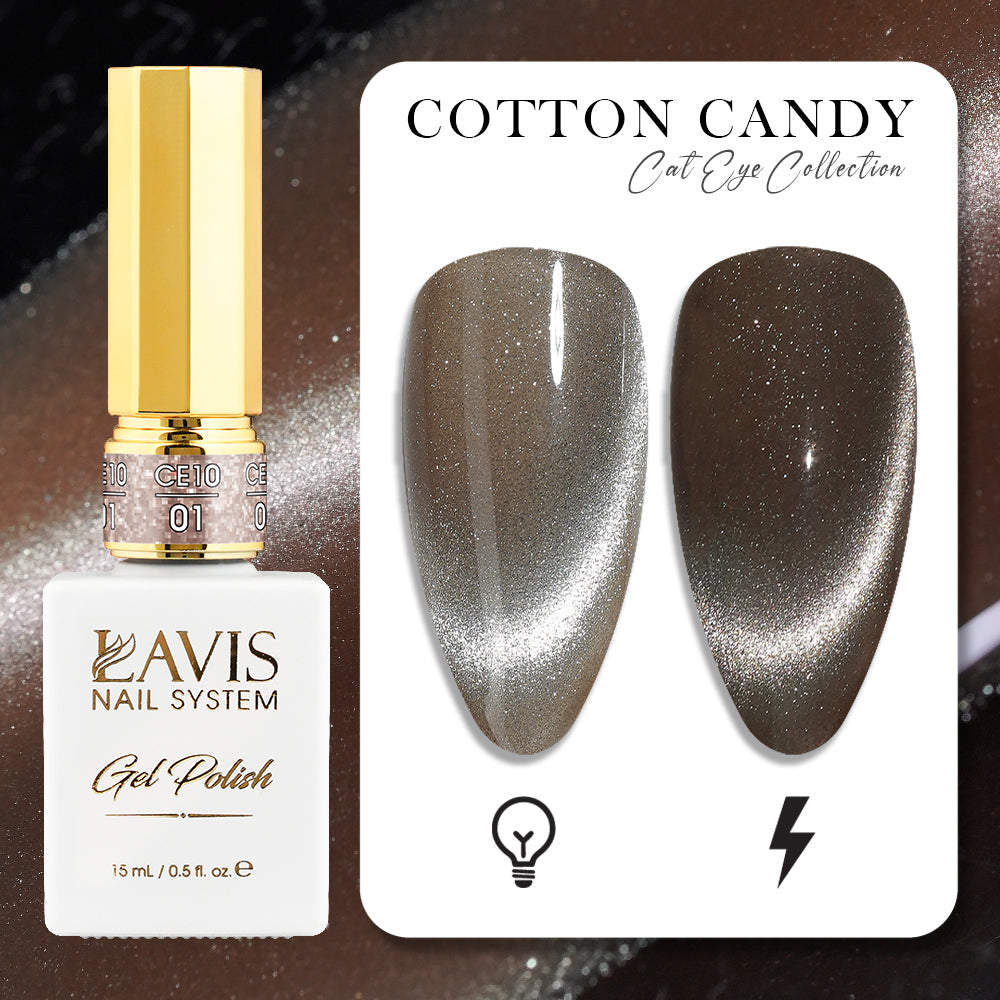 LAVIS Cat Eye CE10 - 01 - Gel Polish 0.5 oz - Cotton Candy Collection