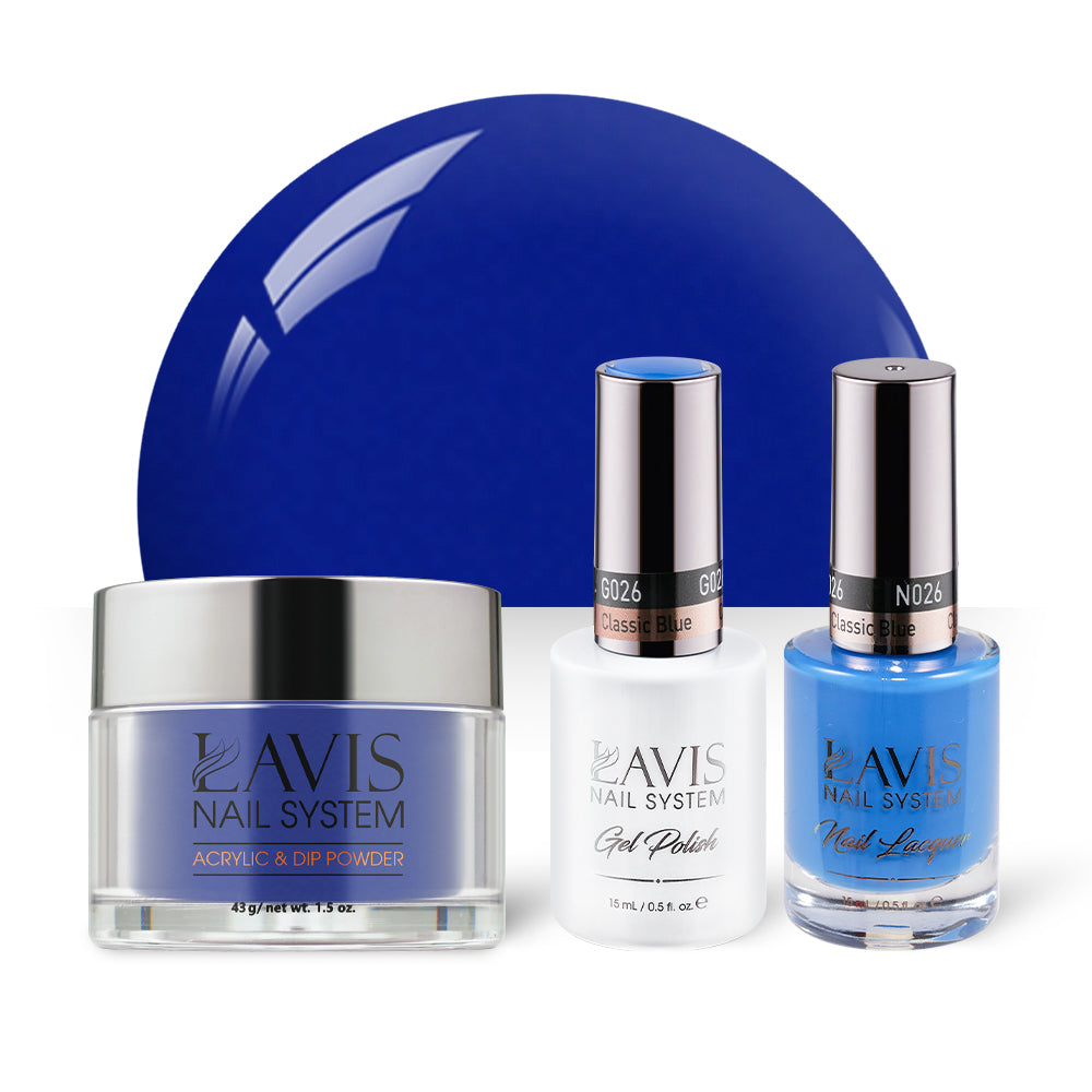 LAVIS 3 in 1 - 026 Classic Blue - Acrylic & Dip Powder, Gel & Lacquer