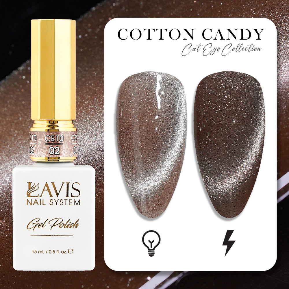 LAVIS Cat Eye CE10 - 02 - Gel Polish 0.5 oz - Cotton Candy Collection