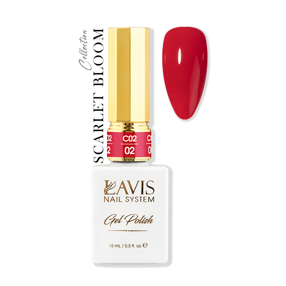 LAVIS C02 - 02 - Gel Polish 0.5 oz - Scarlet Bloom Collection