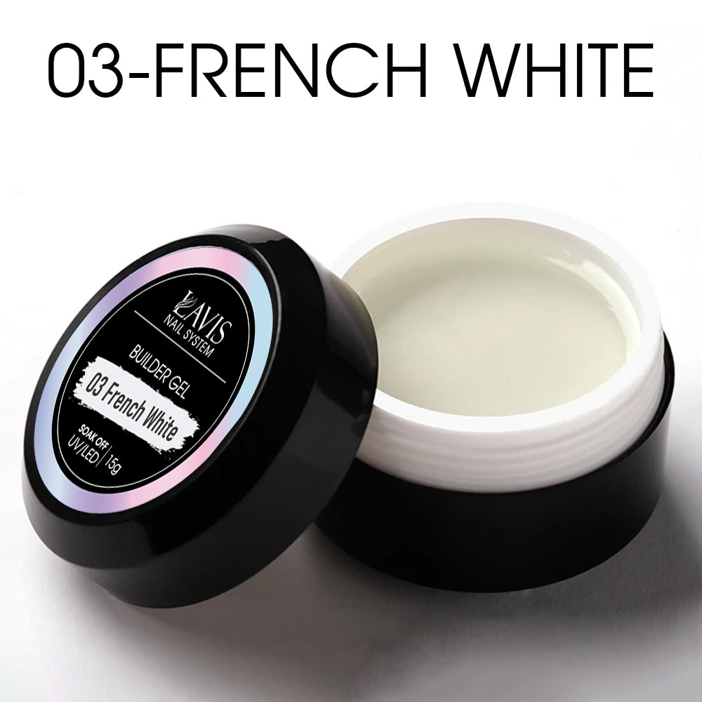 LAVIS J03 - Builder Gel In The Jar 15g - French White