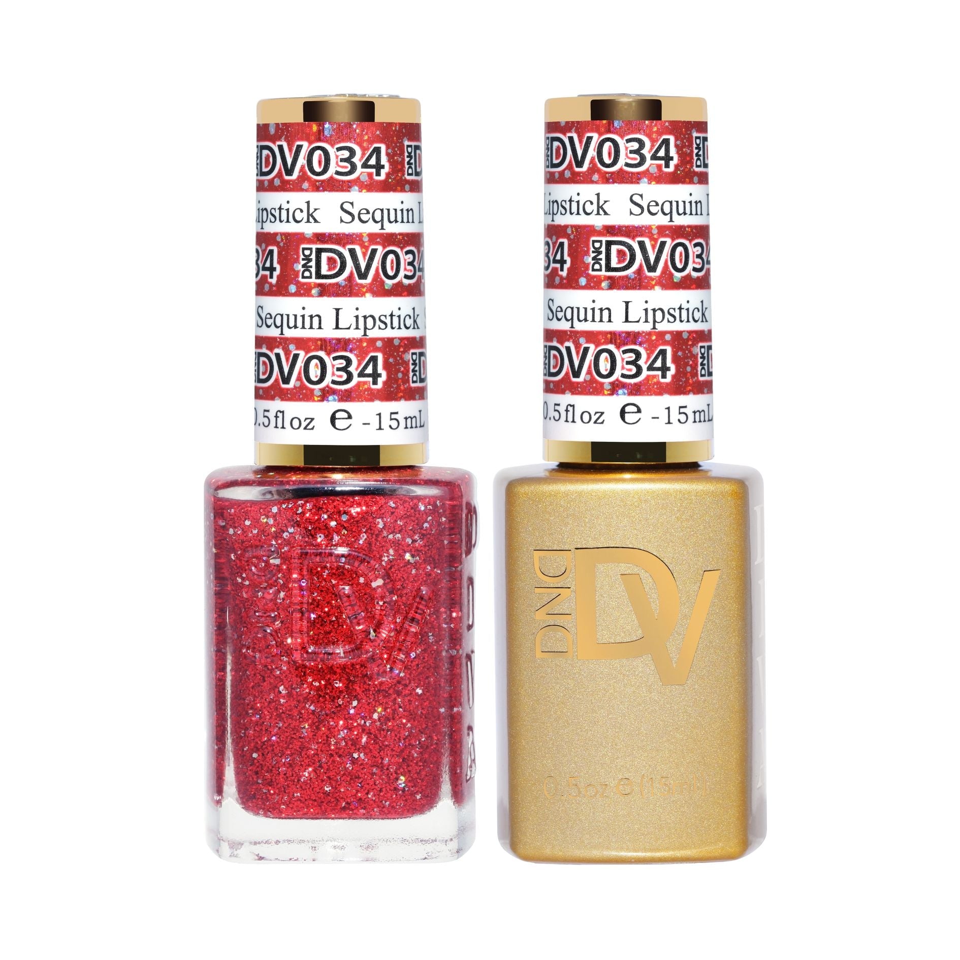 DND DV 034 Sequin Lipstick - DND Diva Gel Polish & Matching Nail Lacquer Duo Set