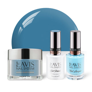 LAVIS 3 in 1 - 035 Default Ocean Blue - Acrylic & Dip Powder, Gel & Lacquer