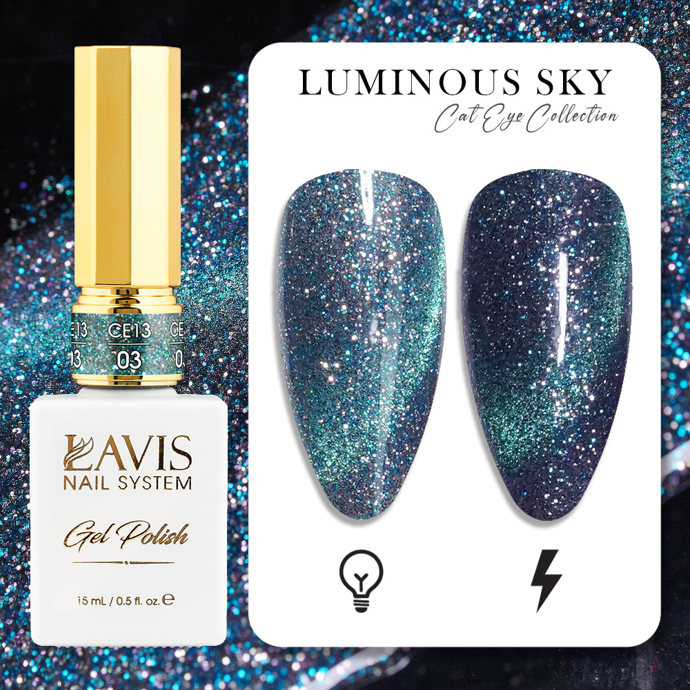 LAVIS Cat Eyes CE13 - 03 - Gel Polish 0.5 oz - Luminous Sky Collection