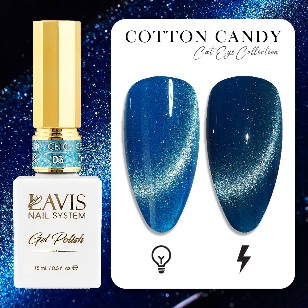 LAVIS Cat Eye CE10 - 03 - Gel Polish 0.5 oz - Cotton Candy Collection