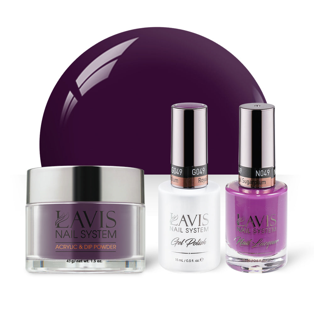 LAVIS 3 in 1 - 049 Royal Sugarplum - Acrylic & Dip Powder, Gel & Lacquer