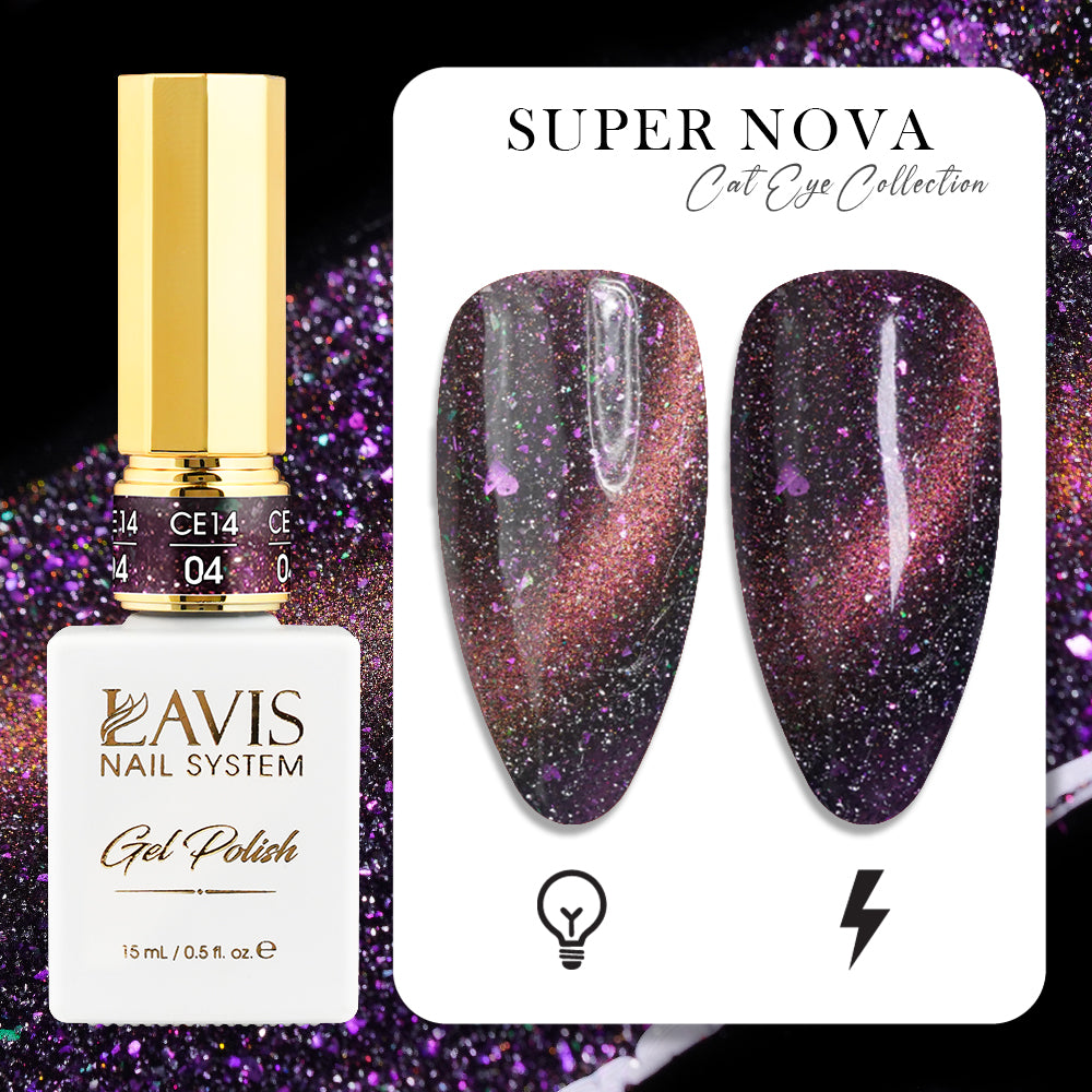 LAVIS Cat Eyes CE14 - 04 - Gel Polish 0.5 oz - Super Nova Collection