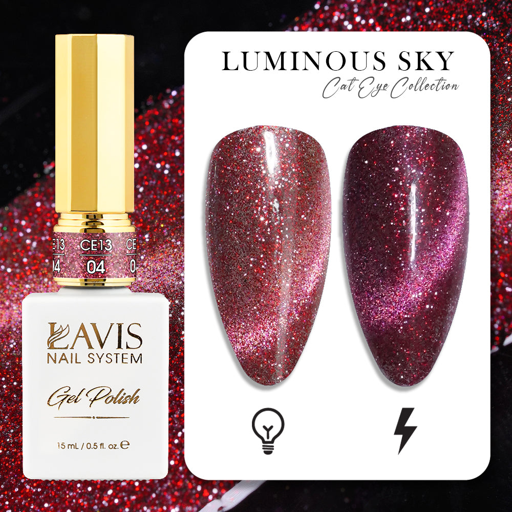 LAVIS Cat Eyes CE13 - 04 - Gel Polish 0.5 oz - Luminous Sky Collection