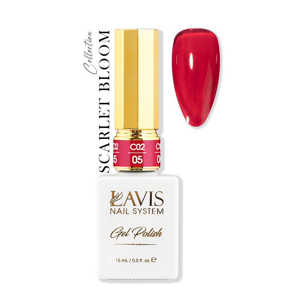 LAVIS C02 - 05 - Gel Polish 0.5 oz - Scarlet Bloom Collection