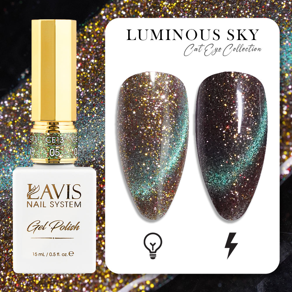 LAVIS Cat Eyes CE13 - 05 - Gel Polish 0.5 oz - Luminous Sky Collection