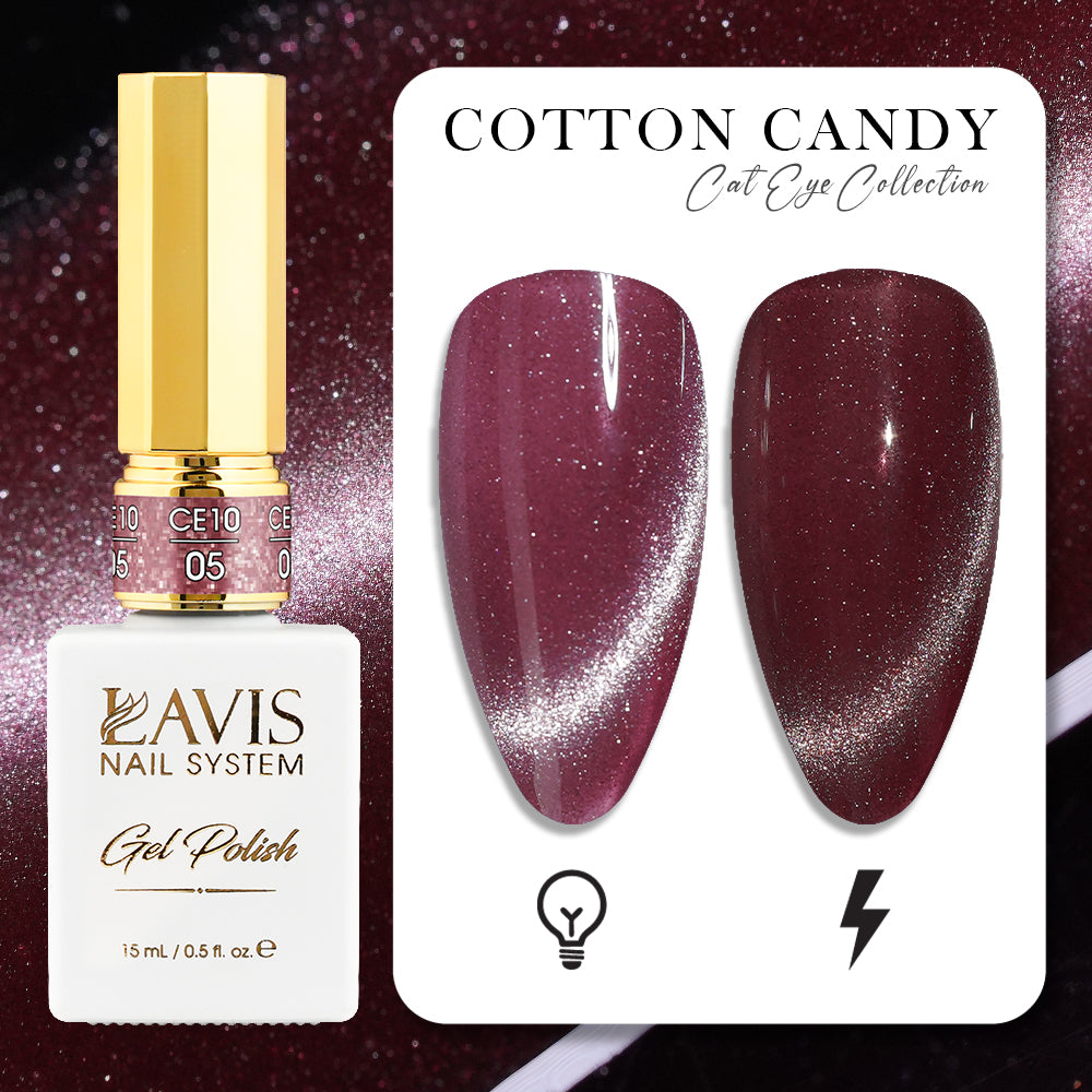 LAVIS Cat Eye CE10 - 05 - Gel Polish 0.5 oz - Cotton Candy Collection