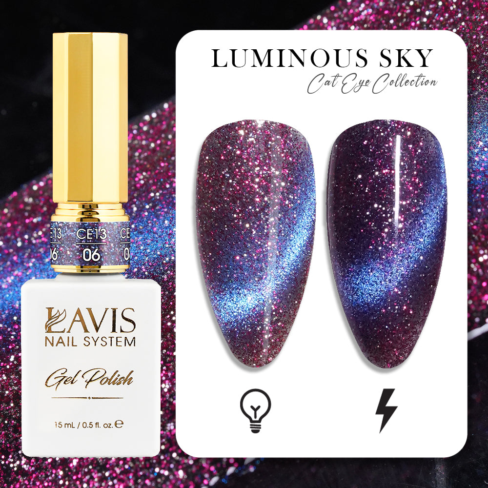 LAVIS Cat Eyes CE13 - 06 - Gel Polish 0.5 oz - Luminous Sky Collection