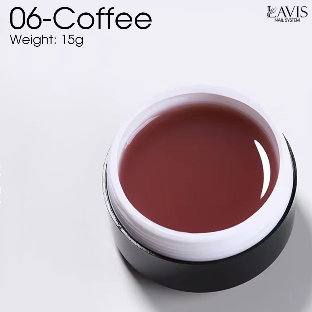 LAVIS J06 - Builder Gel In The Jar 15g - Coffee