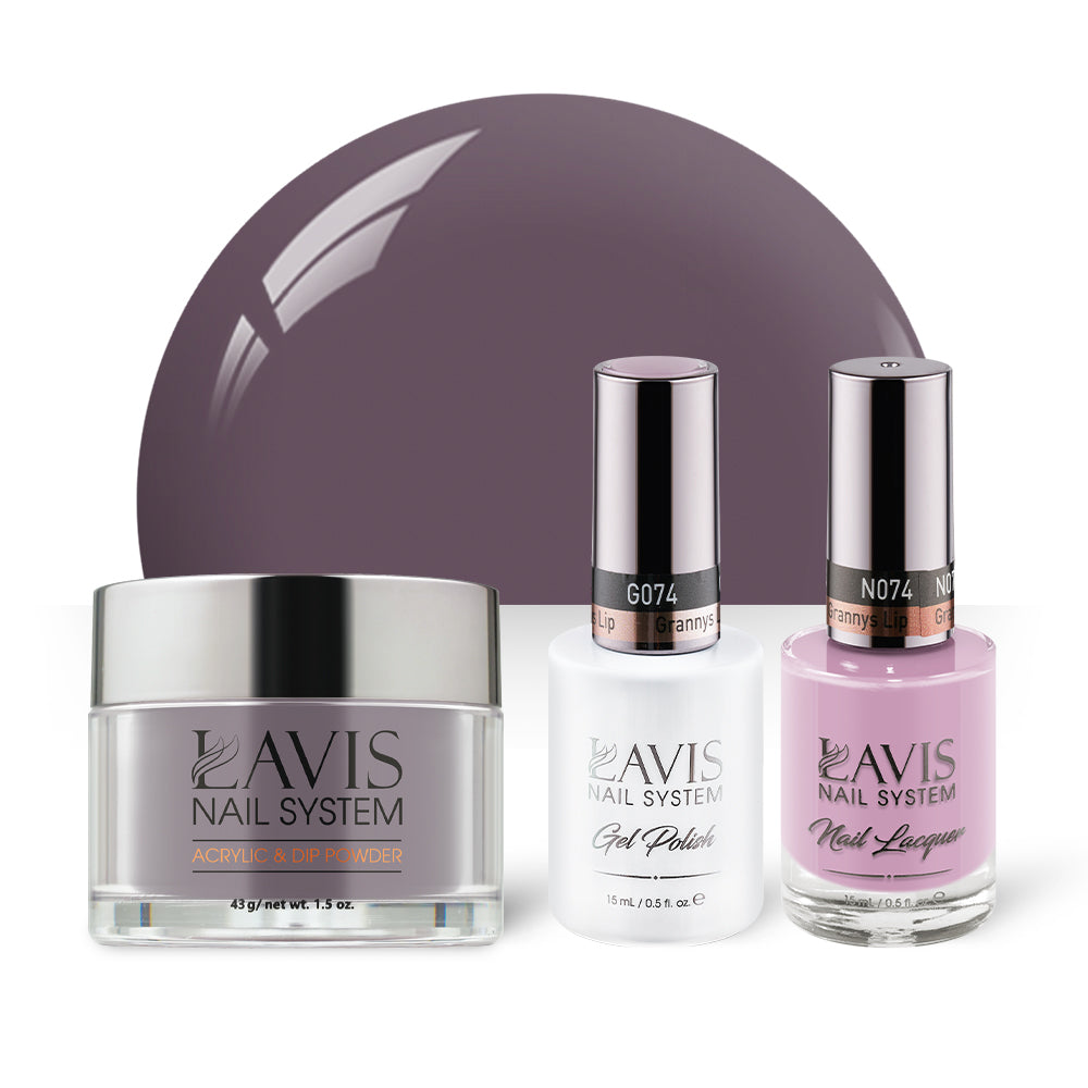 LAVIS 3 in 1 - 074 Grannys Lip - Acrylic & Dip Powder, Gel & Lacquer