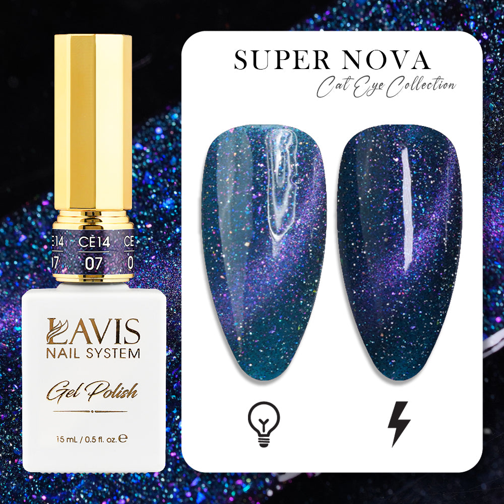 LAVIS Cat Eyes CE14 - 07 - Gel Polish 0.5 oz - Super Nova Collection