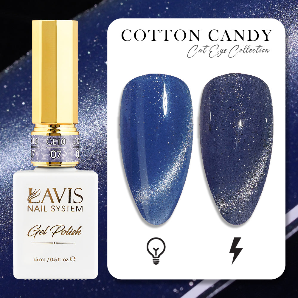 LAVIS Cat Eye CE10 - 07 - Gel Polish 0.5 oz - Cotton Candy Collection