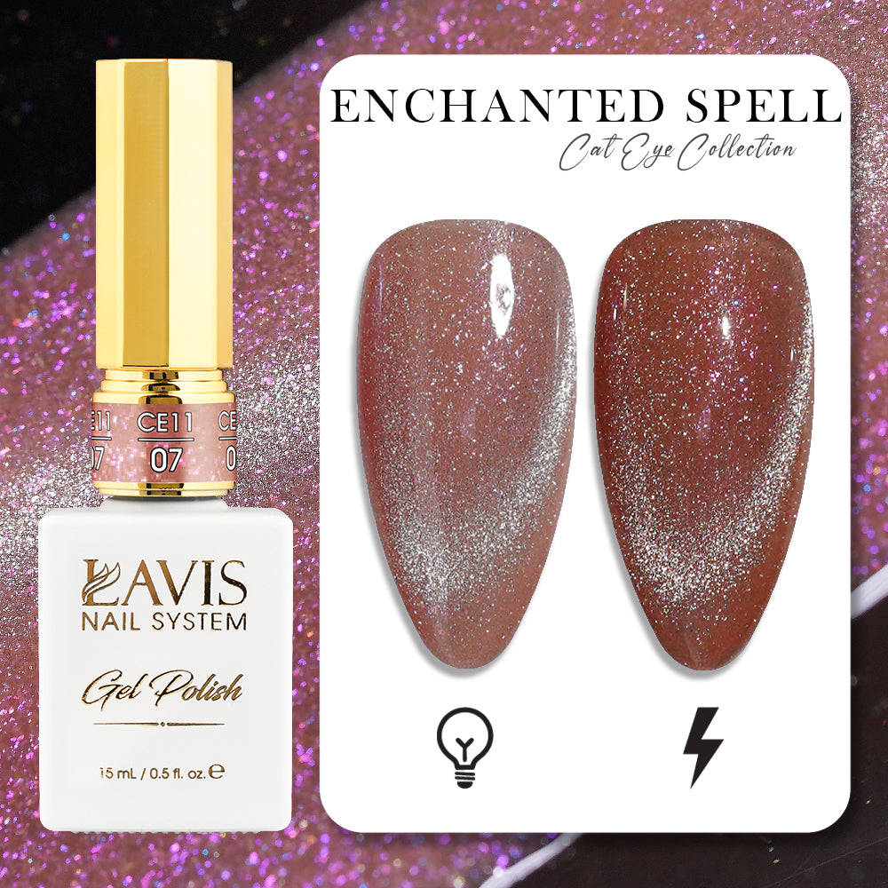 LAVIS Cat Eye CE11- 07- Gel Polish 0.5 oz - Enchanted Spell Collection