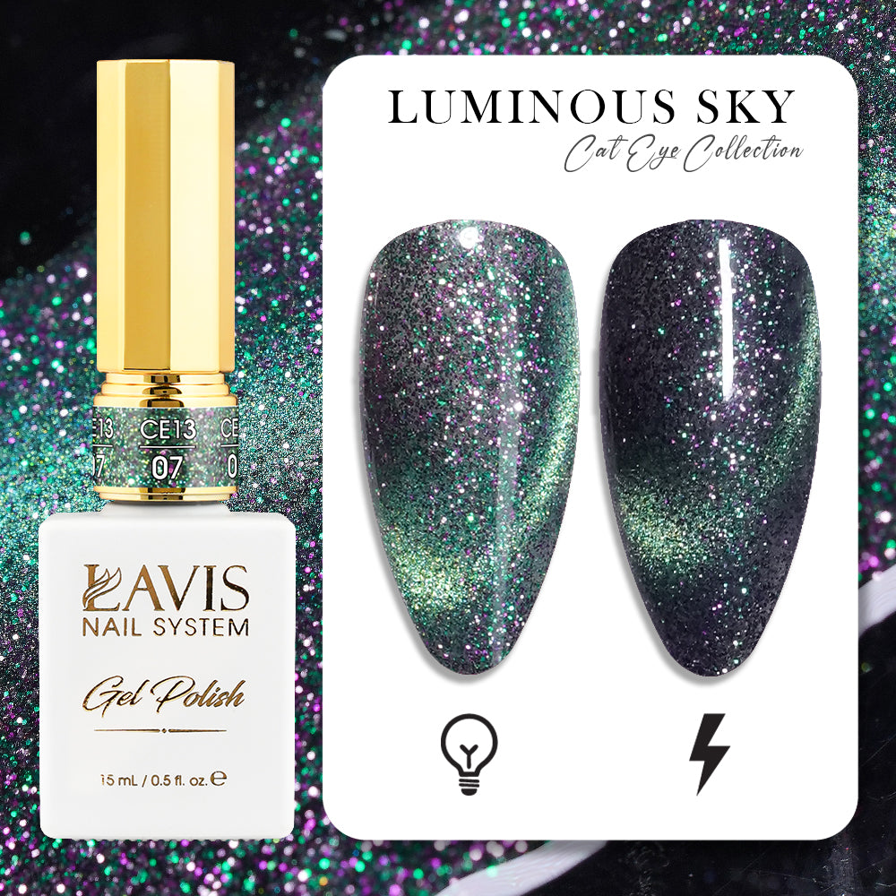 LAVIS Cat Eyes CE13 - 07 - Gel Polish 0.5 oz - Luminous Sky Collection