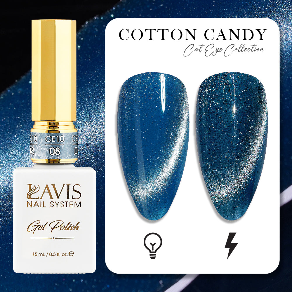 LAVIS Cat Eye CE10 - 08 - Gel Polish 0.5 oz - Cotton Candy Collection