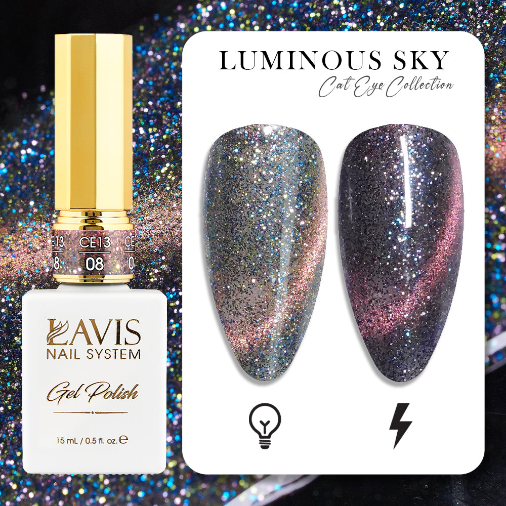 LAVIS Cat Eyes CE13 - 08 - Gel Polish 0.5 oz - Luminous Sky Collection