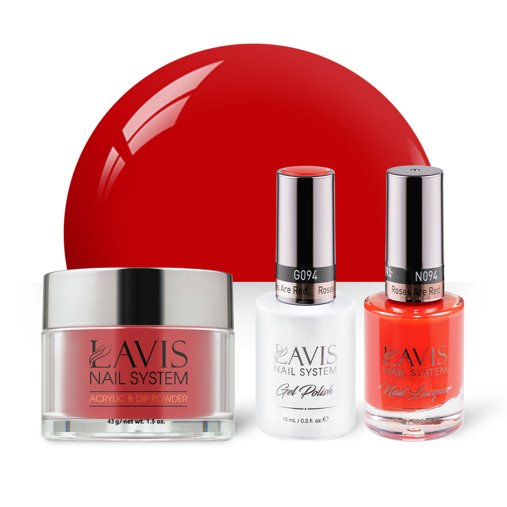 LAVIS 3 in 1 - 094 Roses Are Red - Acrylic & Dip Powder, Gel & Lacquer