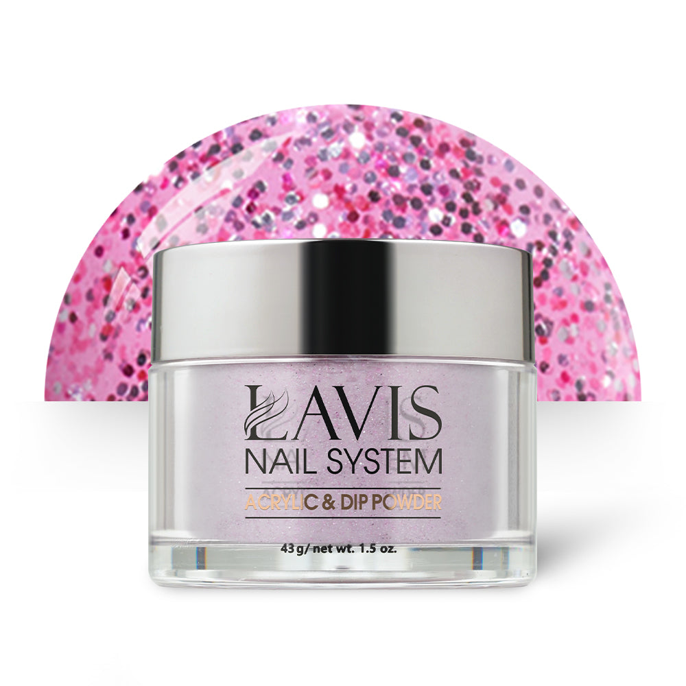 LAVIS 098 Pretty Pink Glitter - Acrylic & Dip Powder 1.5oz