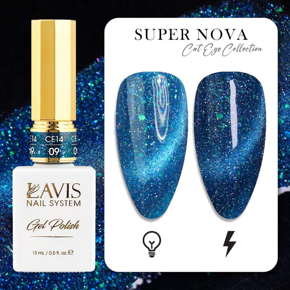 LAVIS Cat Eyes CE14 - 09 - Gel Polish 0.5 oz - Super Nova Collection