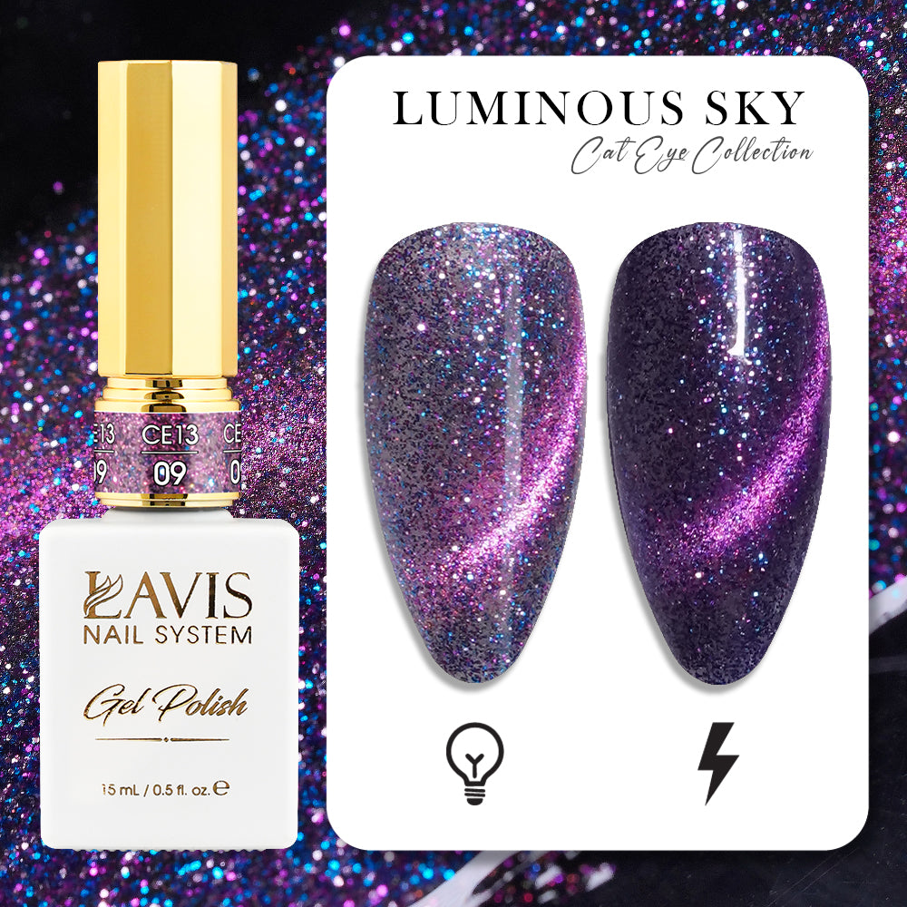 LAVIS Cat Eyes CE13 - 09 - Gel Polish 0.5 oz - Luminous Sky Collection