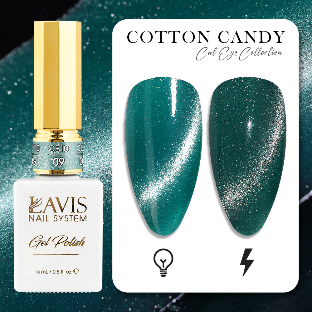 LAVIS Cat Eye CE10 - 09 - Gel Polish 0.5 oz - Cotton Candy Collection