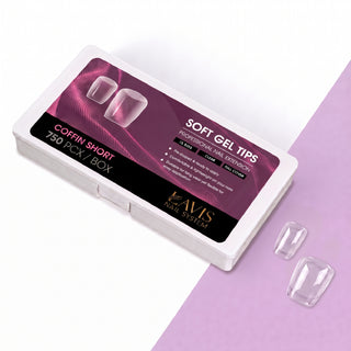 LAVIS Coffin Short - 15 Sizes Clear - Soft Gel Tips