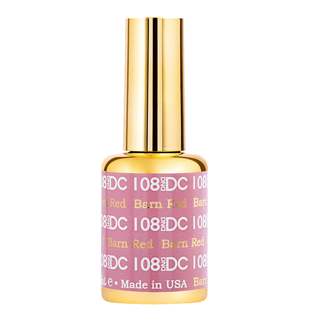DND DC Gel Nail Polish Duo - 108 Pink Colors - Barn Red