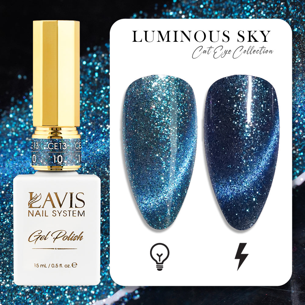 LAVIS Cat Eyes CE13 - 10 - Gel Polish 0.5 oz - Luminous Sky Collection