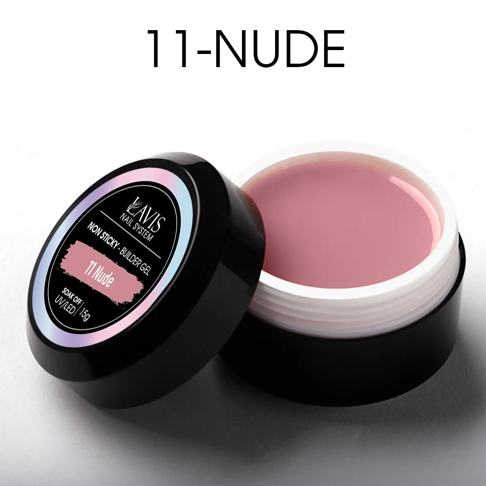 LAVIS J11 - Builder Gel In The Jar 15g - Nude Non Sticky