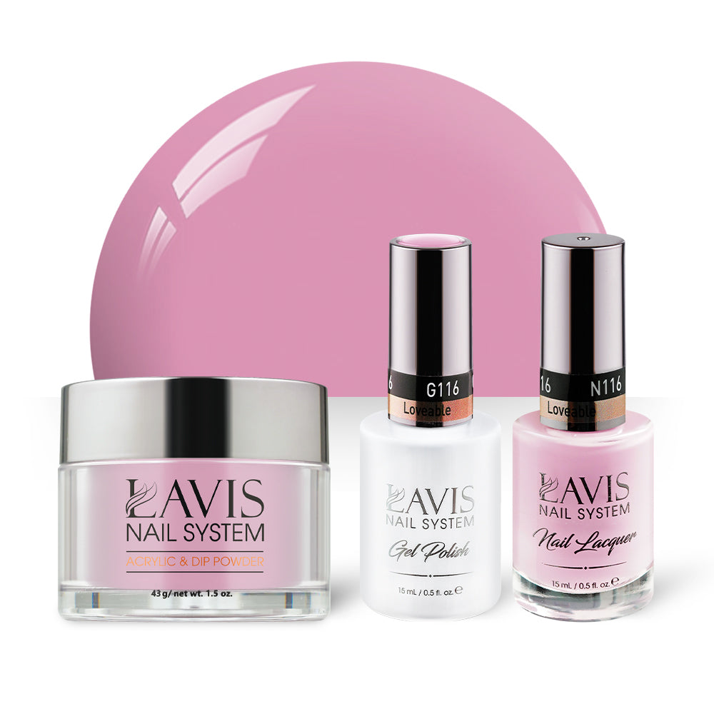 LAVIS 3 in 1 - 116 Loveable - Acrylic & Dip Powder, Gel & Lacquer