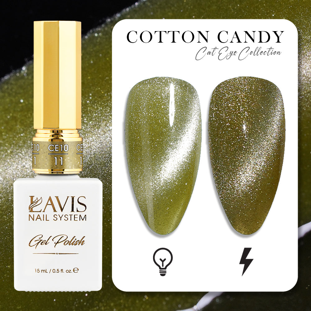 LAVIS Cat Eye CE10 - 11 - Gel Polish 0.5 oz - Cotton Candy Collection