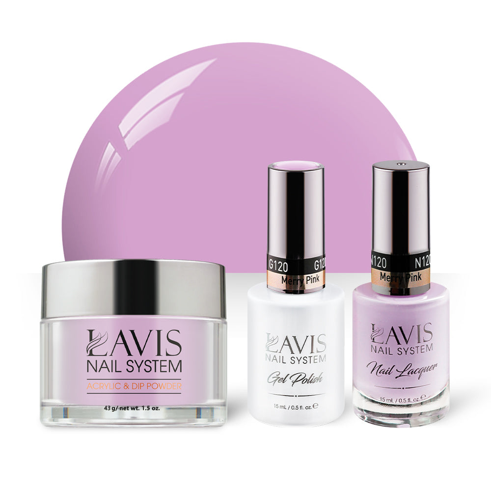 LAVIS 3 in 1 - 120 Merry Pink - Acrylic & Dip Powder, Gel & Lacquer