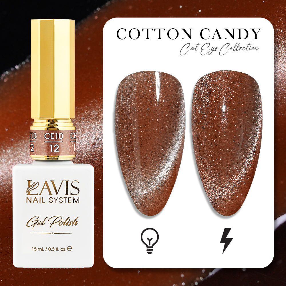 LAVIS Cat Eye CE10 - 12 - Gel Polish 0.5 oz - Cotton Candy Collection