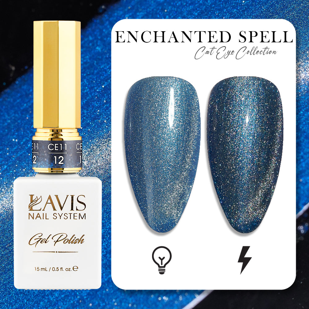 LAVIS Cat Eye CE11- 12 - Gel Polish 0.5 oz - Enchanted Spell Collection