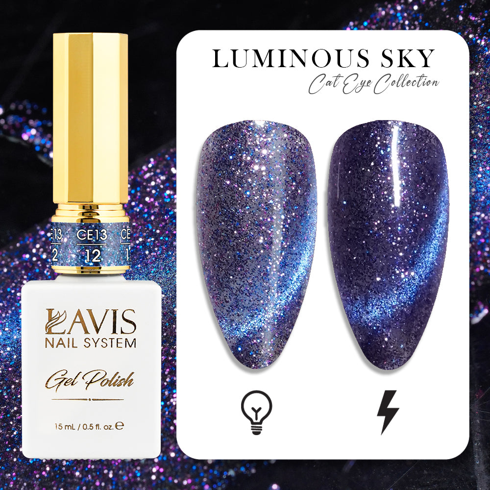 LAVIS Cat Eyes CE13 - 12 - Gel Polish 0.5 oz - Luminous Sky Collection