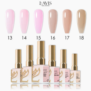LAVIS Builder Gel In The Bottle - Set 6 Colors (B13 - B18) - Gel Polish 15ml