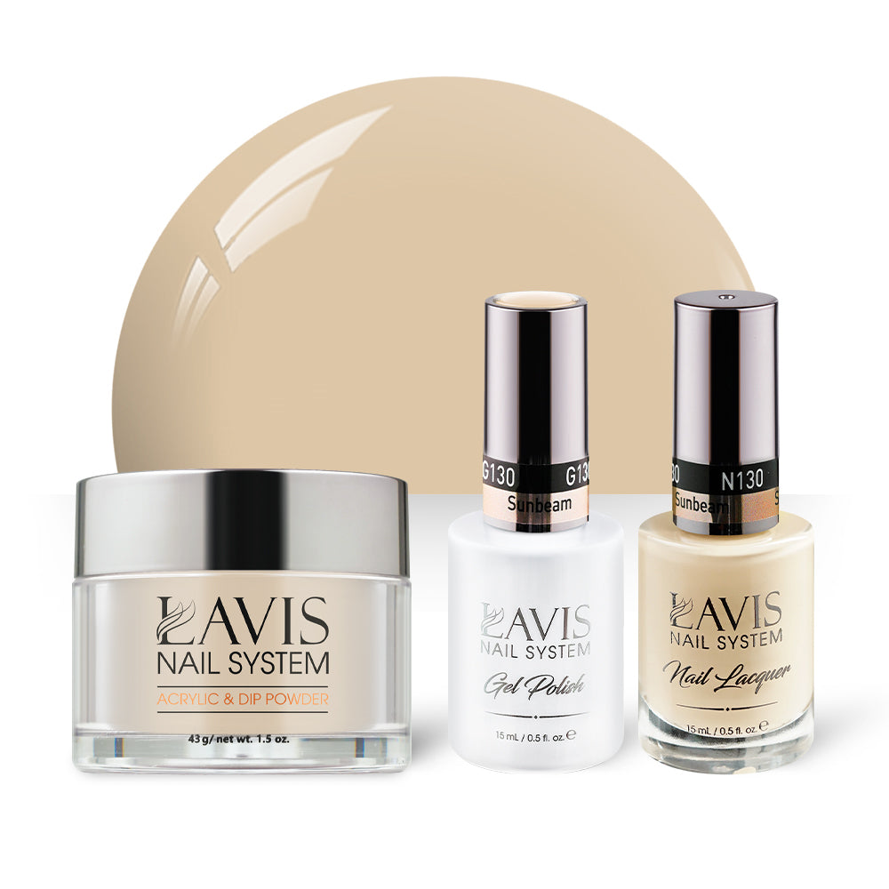 LAVIS 3 in 1 - 130 Sunbeam - Acrylic & Dip Powder, Gel & Lacquer