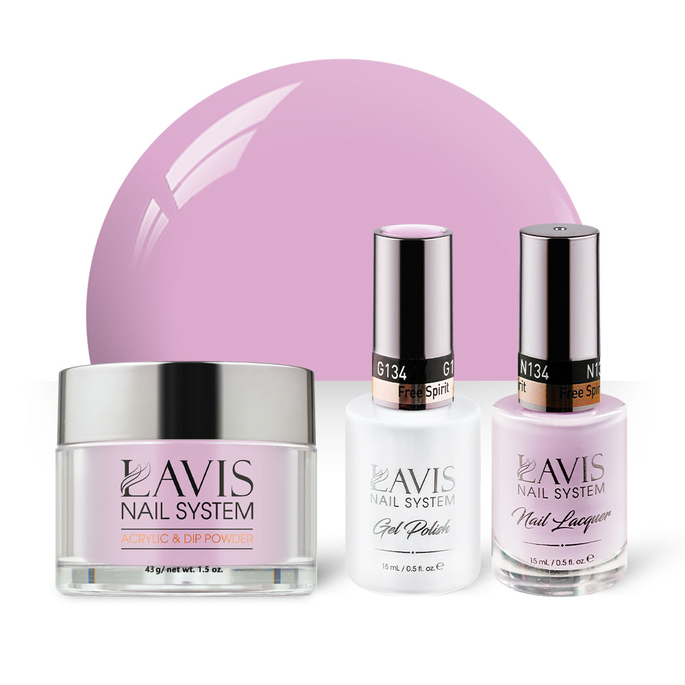 LAVIS 3 in 1 - 134 Free Spirit - Acrylic & Dip Powder, Gel & Lacquer