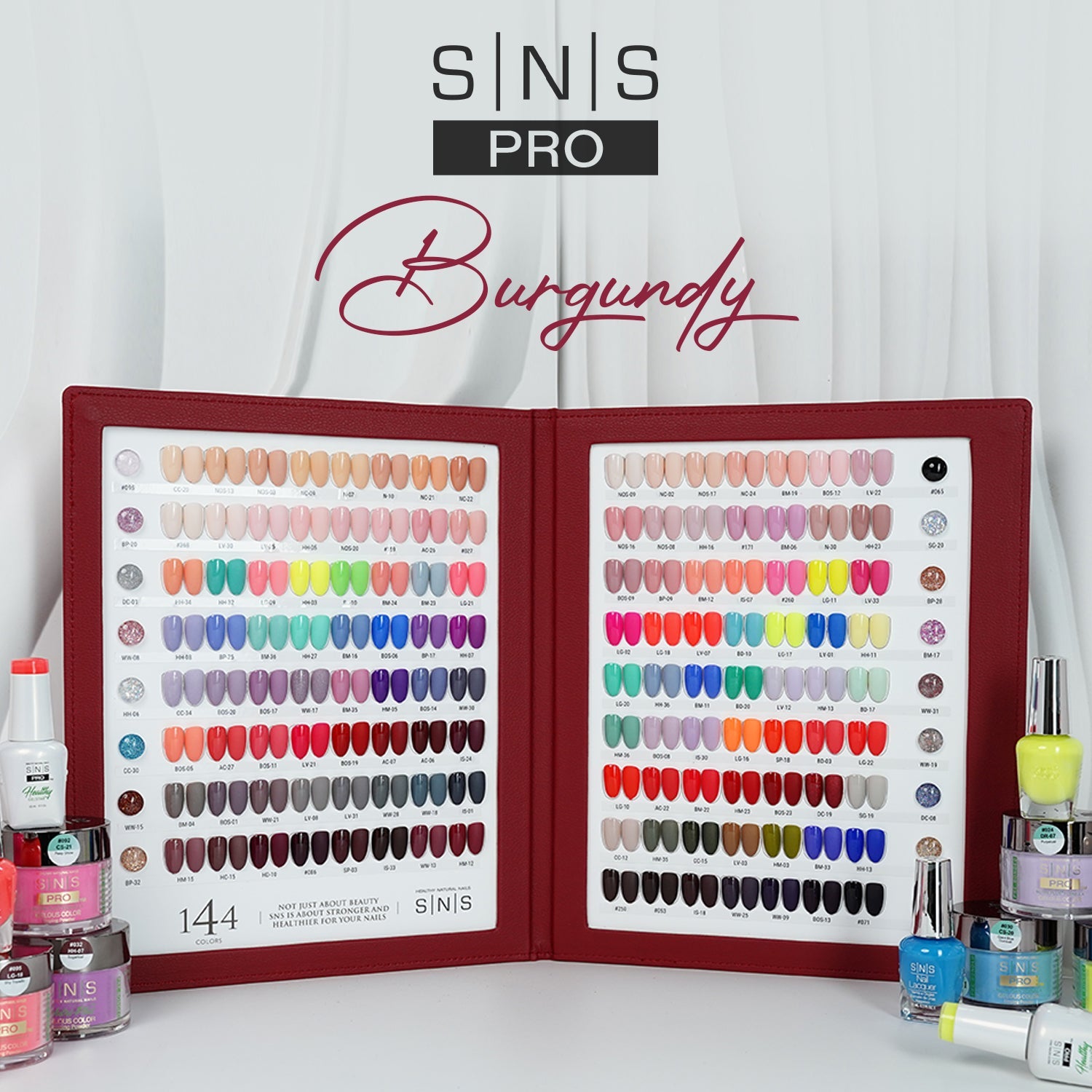 SNS Pro Gel Nail Polish Duo - Set 144 Colors - Burgundy Collection